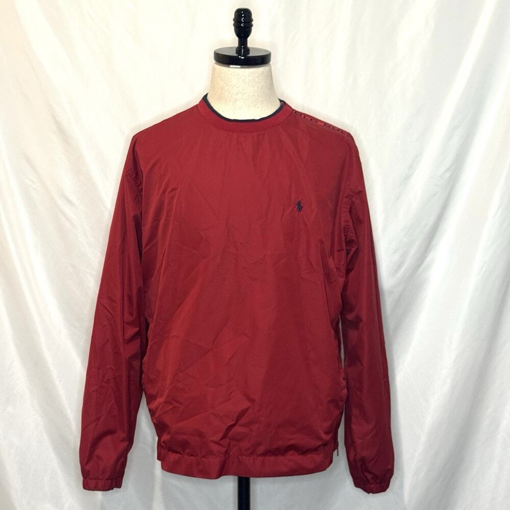 Vtg Polo Golf Ralph Lauren Spellout Windbreaker Pullover Jacket Red Mens Large L